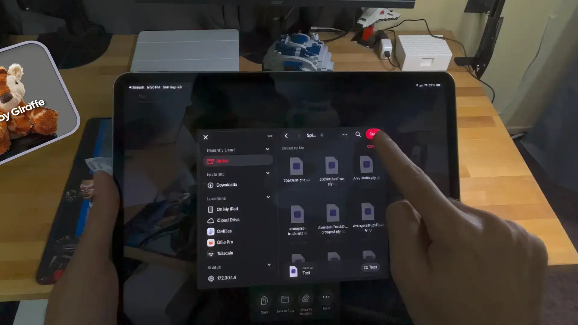Spatial Fields import screen showing iCloud Drive folder