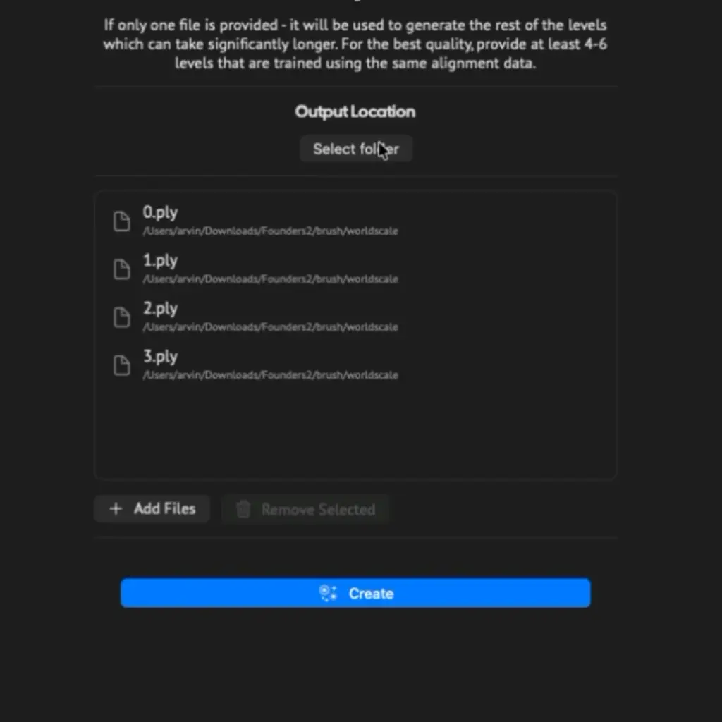 Import dialog to create an LCC export from a high fidelity 3D capture in Spatial Fields